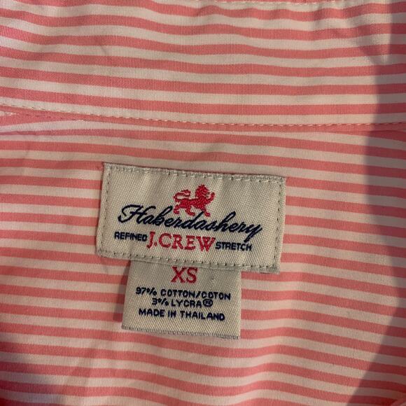 J Crew Haberdashery Shirt Women XS Extra Small Multi Stretch Striped Oxford - Picture 7 of 10